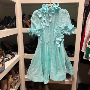 Zimmermann teal high tide floral size 1 dress (4/6)